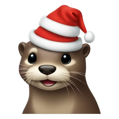 Otter mit Weihnachtsmütze sticker