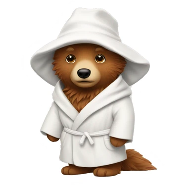 Paddington wearing a white bath robe sticker