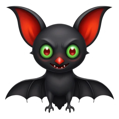 an all black bat-like creature. One cyclopian red eye in its face. no visible mouth or ears. has a long tale with a stinger that drips green poison sticker
