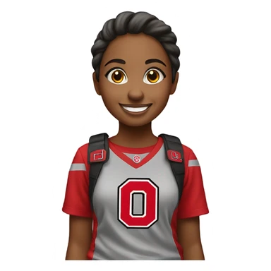 playful girl in Ohio state clothing enjoying their time sticker