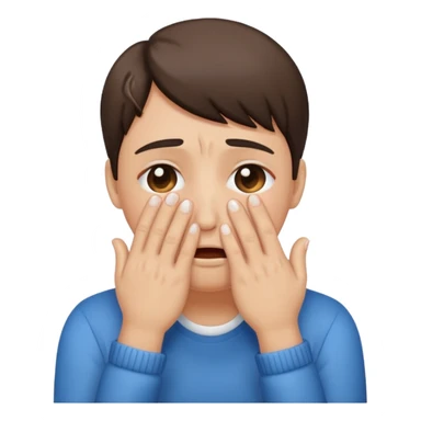 Crying emoji with hands and tears sticker