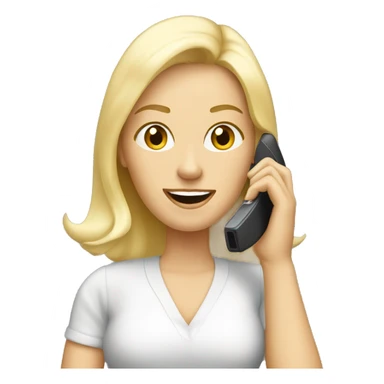Blonde woman calling on cell phone sticker