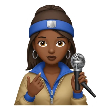 rapper woman with microphone sticker