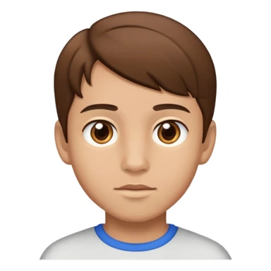 Boy with light skin and brown eyes and brown hair parted in the middle sticker