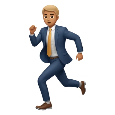 man in suit running sticker