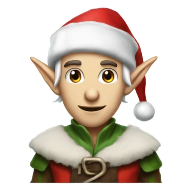 rogue male elf fantasy wearing santa hat sticker