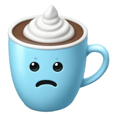 baby blue hot chocolate cup sticker