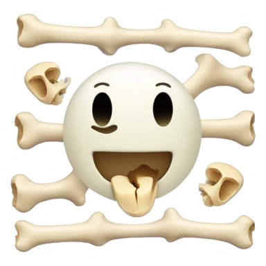 Smiley face eating bone sticker