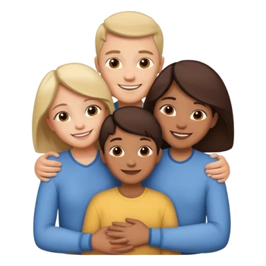 family of 5 hugging each other sticker