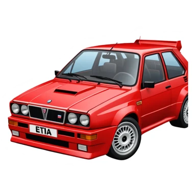 Please make an emoji of a Lancia delta hf integrale 8v fully stock make it as realistic as possible sticker