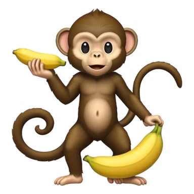 Black monkey with a banana  sticker