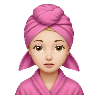 Woman with pink towel on head sticker
