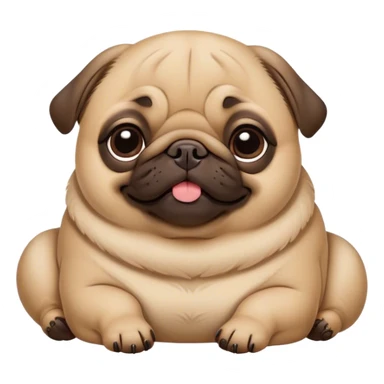 Cinematic Meme-Worthy Chubby Sleeping Fawn Pug Portrait Emoji, Head resting peacefully with a contented smile, showcasing a delightfully chubby build and a luxuriously soft fawn coat, eyes shut in a serene nap, Simplified yet hilariously adorable features, highly detailed, glowing with a soft, drowsy light, high shine, relaxed and utterly lovable, stylized with an air of playful laziness, bright and heartwarming, soft glowing outline, capturing the essence of a comically sleepy companion, so meme-worthy it feels like it could instantly become the next viral sensation of adorable slumber! sticker