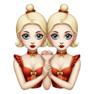 Vintage circus female siamese twins  sticker