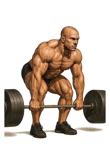 bodybuilder che fa stacco con bilanciere sticker