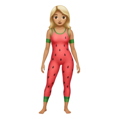 woman in watermelon unitard sticker
