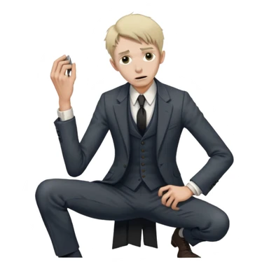 Poor Victorian laborer cowering in front of an English solicitor sticker