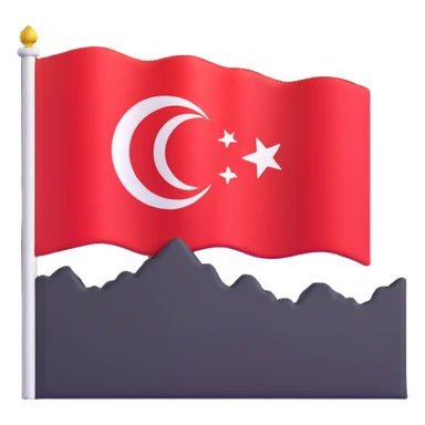 milli hamle emojisi, rising graph and Turkish flag, success and progress, modern emoji style sticker