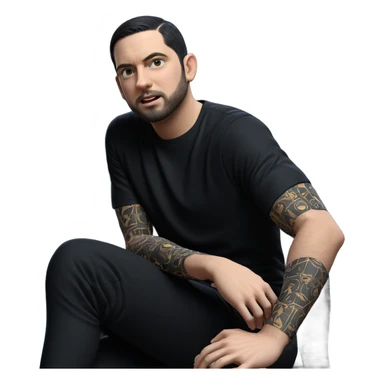 young man in black attire sticker