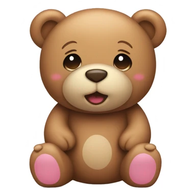 Light brown teddy bear with pink blush cheeks sticker