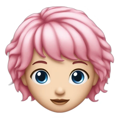 Sakura girl with pink hair and blue eyes sticker
