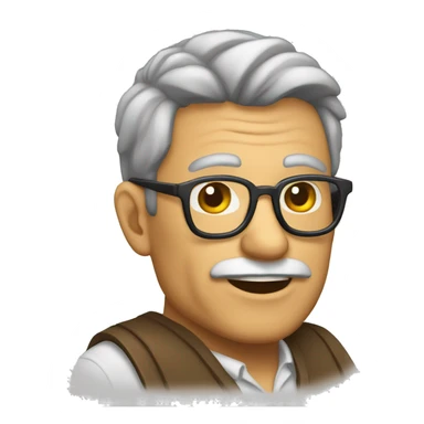 hombre viejo con gafas y calvo sticker