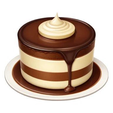 cute and simple chocolate pudding with a white flan layer on top sticker