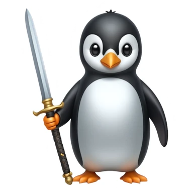 Penguin sword in hand sticker