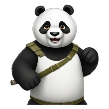 Panda qui fais la guerre sticker