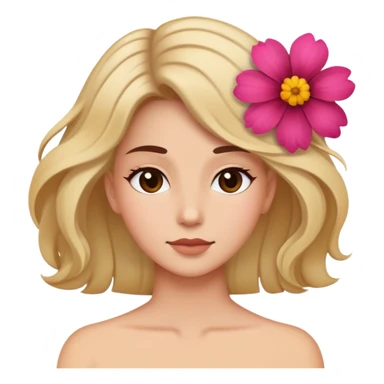 nữ, đầu cài hoa sticker