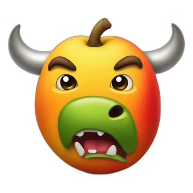 angry mango bull sticker