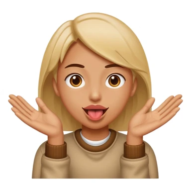 Tongue out with hands to the side  sticker