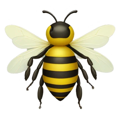 Bee with a yellow heart sticker