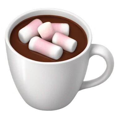Burgundy mug of hot chocolate with marshmallows  sticker