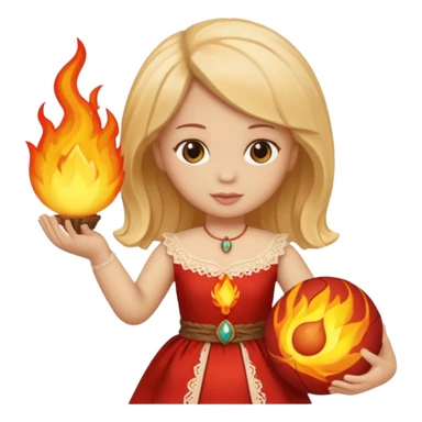 Boneca segurando uma Bola que está em chamas sticker