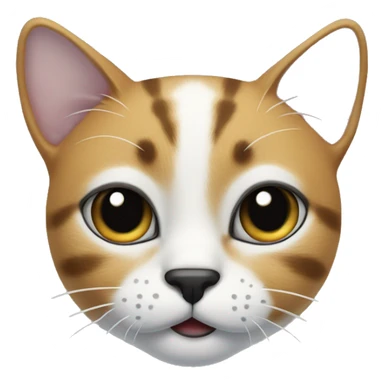 Cat with clear white face, with a black mustache-shaped spot under the nose and a little on nose. Big Dark patches on the forehead and around the ears  sticker