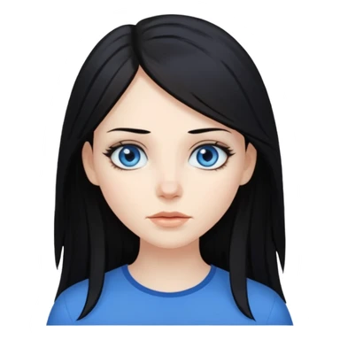 white woman with choppy long black hair sticker