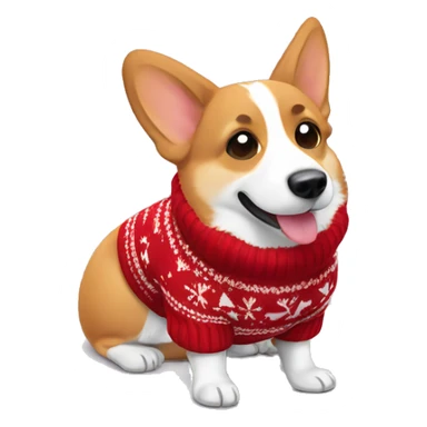 Corgi in Christmas sweater  sticker