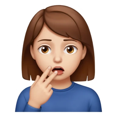 Una carita que se muerde el dedo sticker