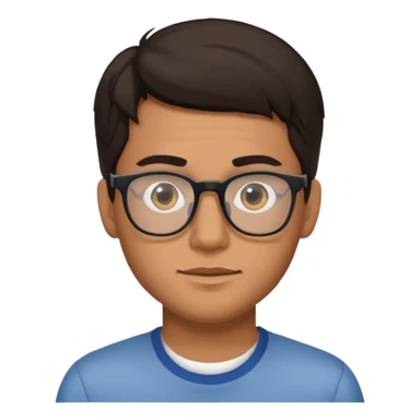 chico joven cabello marron oscuro con lentes estilo ios 18 sticker