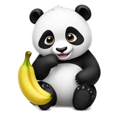 panda eating banana sticker