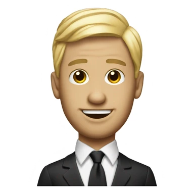 puppet man blonde comb over hair sticker