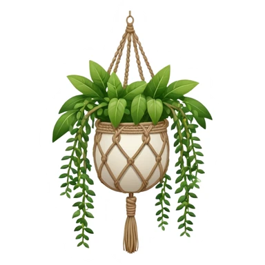 Hanging macrame small balls plant  sticker