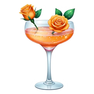 Glittery rose mocktail with orange roses sticker