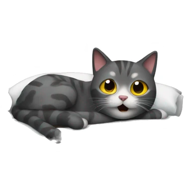 Jittery cat in bed sticker