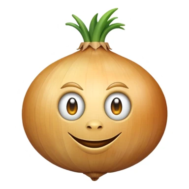 an onion emoji with a knocker sticker