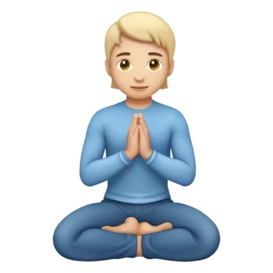 3D emoji style person kneeling, clear posture, centered, soft shadow, white background. sticker