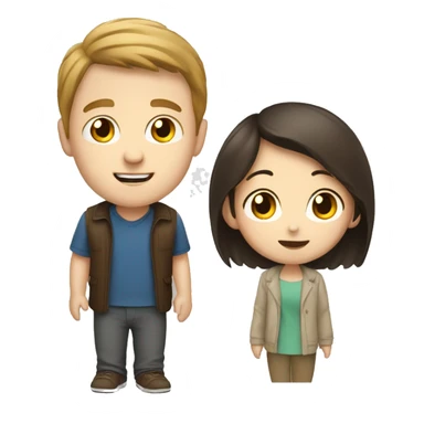 White guy brown haired with asian girl sticker