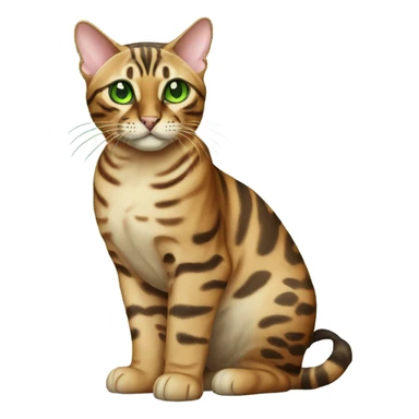 Full Body Bengal Cat With Green Eyes sticker