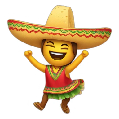 Happy mexican taco dancing sticker